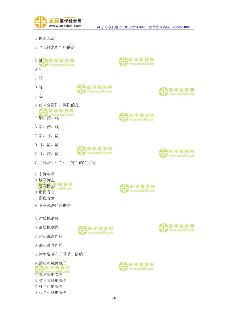 2019年中醫(yī)執(zhí)業(yè)醫(yī)師?？紲y評試卷