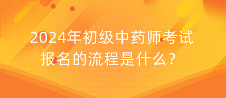 2024年初級中藥師考試報名的流程是什么？